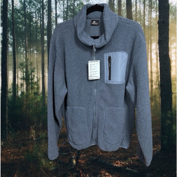 Speed Your Run full zipper front jacket sweatshirt solid blue zip pockets new - Picture 1 of 7